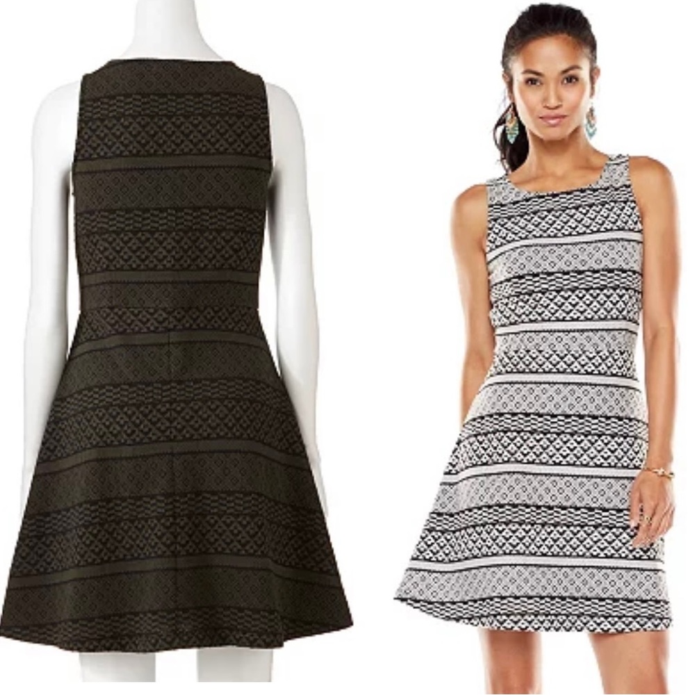 NWT Apt. 9 Geometric Jacquard Fit & Flare Dress
